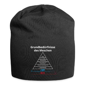 Basic needs of humans: Wi-Fi and battery! - Jersey Beanie - black - Front