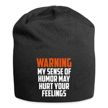 Warnung lustiges Zitat - Jersey-Beanie - Schwarz - Vorne