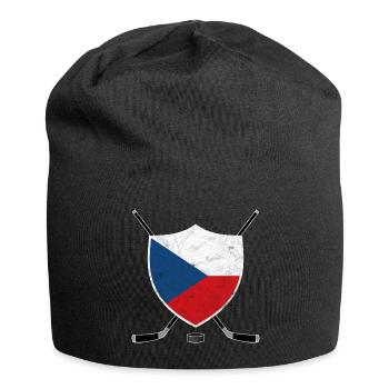 Czech Republic Ice Hockey Czechia Flag Sport Gift - Jersey Beanie - black - Front