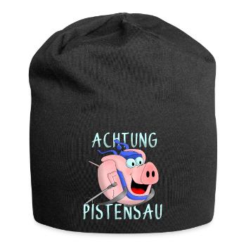 Watch out for the piste - Jersey Beanie - black - Front