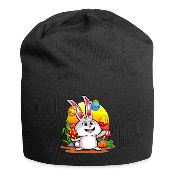 Osterhase | Frohe Ostern Bunte Eier Jonglieren - Jersey-Beanie - Schwarz - Vorne