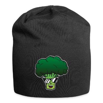 Broccoli with sunglasses - Jersey Beanie - black - Front