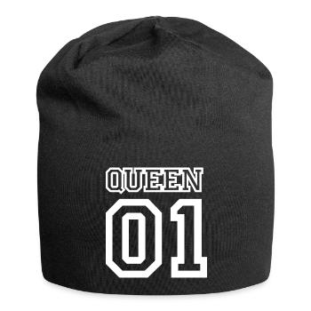 Queen 01, amour de couple, amoureux, relation, amour - Bonnet en jersey - noir - Devant