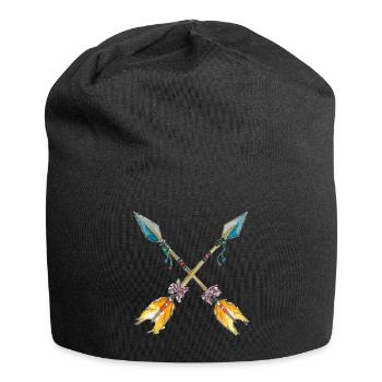 Aquarelle flèches croisés Boho symbole amitié - Bonnet en jersey - noir - Devant