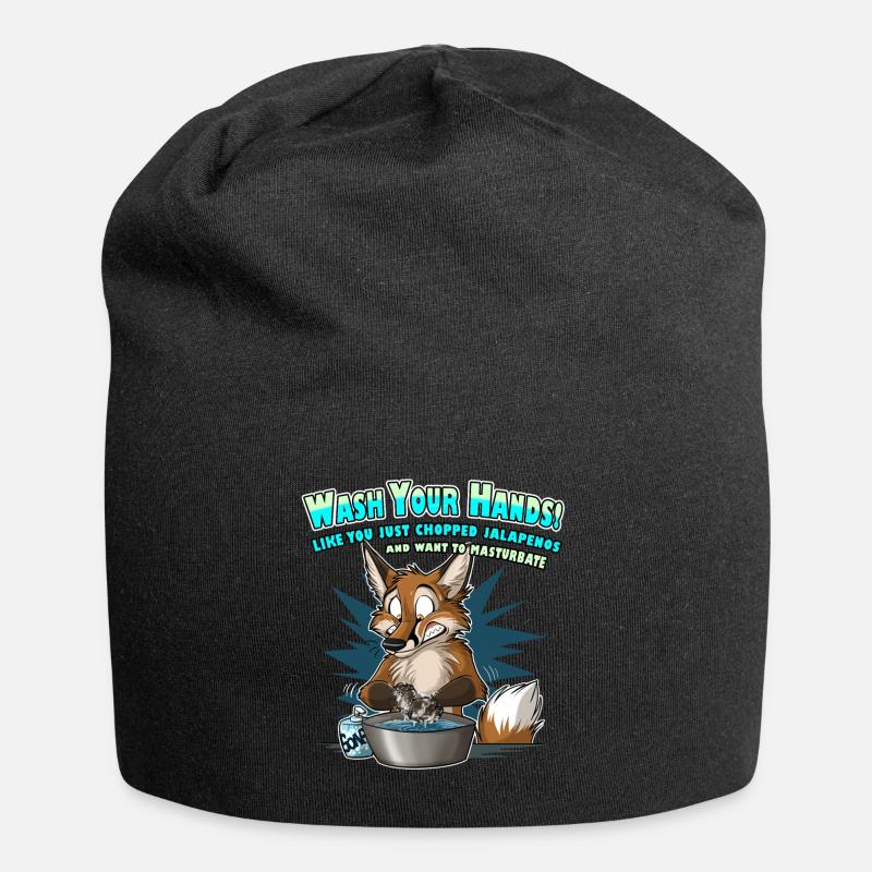 Wash Your Hands (bleu) - Bonnet en jersey - noir
