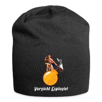 Retro Frauenpower PinUp Ehefrau Mädchen - Jersey-Beanie - Schwarz - Vorne