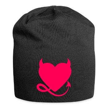 Herz Teufel - Jersey-Beanie - Schwarz - Vorne