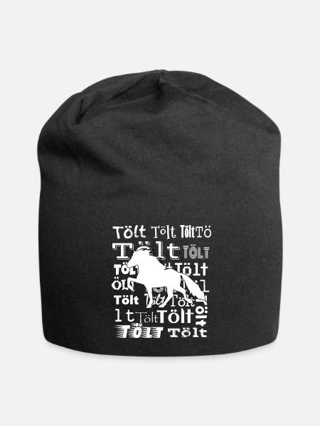 Kraftvolles Islandpferd Tölt Tölt Tölt  - Jersey-Beanie - Schwarz
