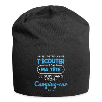 Dans ma ma tête je suis dans mon camping-car - Bonnet en jersey - noir - Devant