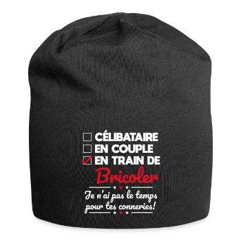 Bricolage - Pas le temps pour tes conneries - Bonnet en jersey - noir - Devant