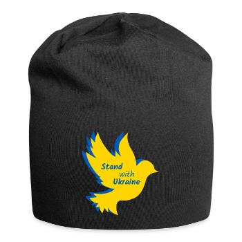 Ukraine Dove Peace Flag - Jersey Beanie - black - Front
