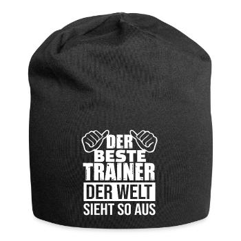 Fußballtrainer Spruch Bester Trainer Fußballcoach - Jersey-Beanie - Schwarz - Vorne