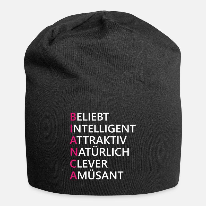 Bianca Name Geschenk - Jersey-Beanie - Schwarz