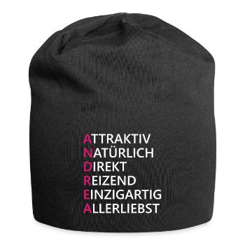 Andrea Name Geschenk - Jersey-Beanie - Schwarz - Vorne