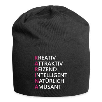 Karina Name Geschenk - Jersey-Beanie - Schwarz - Vorne