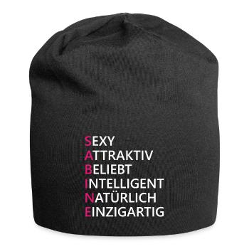 Sabine Name Geschenk - Jersey-Beanie - Schwarz - Vorne