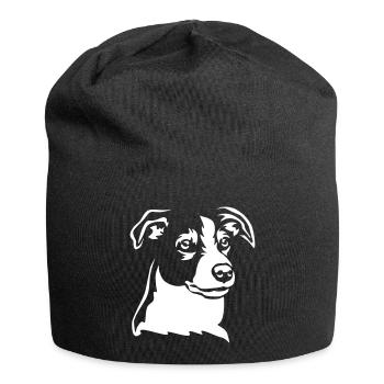 Jack Russell Terrier Head « Black Edition » - Bonnet en jersey - noir - Devant