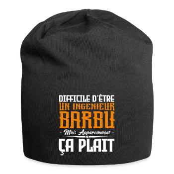 infirmier barbu, citations barbe, cadeau infirmier - Bonnet en jersey - noir - Devant