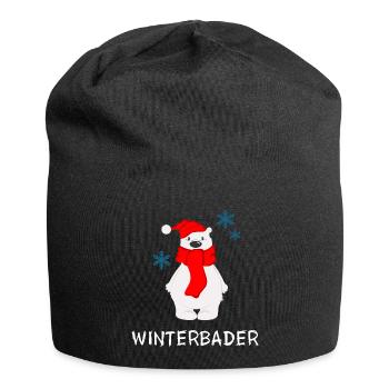 Eisbader Winterbader Polar Eisbär Winterschwimmen - Jersey-Beanie - Schwarz - Vorne