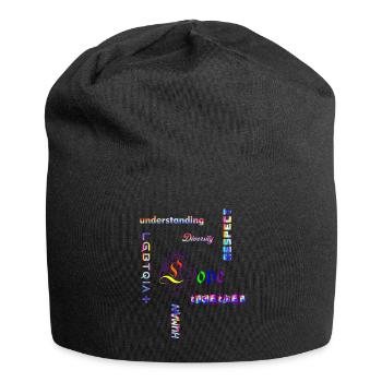 LGBTQIA - Statement Rainbow Colors - Jersey Beanie - black - Front