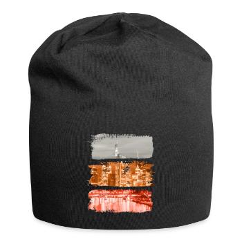 Frankfurt Vintage Retro Germany City Skyline - Jersey Beanie - black - Front