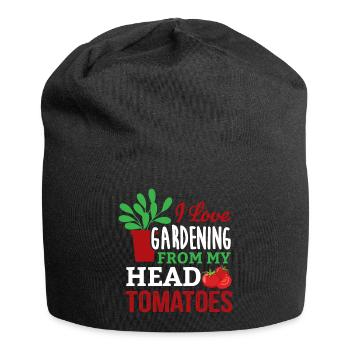 Gardener in the garden Hobby gardener cares for plants - Jersey Beanie - black - Front