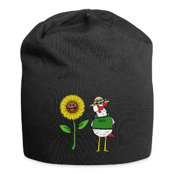 Gardener Chicken Hen Sunflower Horticulture Nursery - Jersey Beanie - black - Front