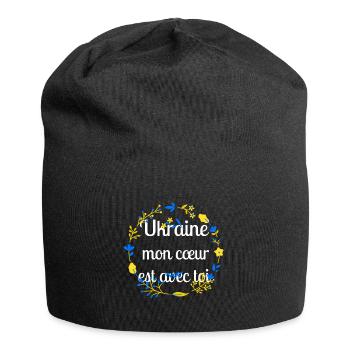 Ukraine mon coeur est avec toi - Bonnet en jersey - noir - Devant