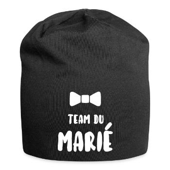 Team du marié - Bonnet en jersey - noir - Devant