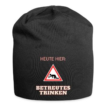 Betreutes Trinken - Jersey-Beanie - Schwarz - Vorne