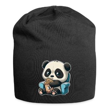 Serienjunkie Serienmarathon Panda Popcorn Couch - Jersey-Beanie - Schwarz - Vorne