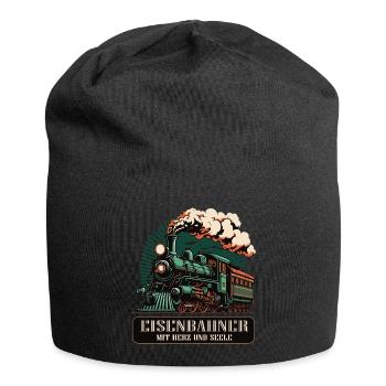 Eisenbahner mit Herz und Seele - Jersey-Beanie - Schwarz - Vorne