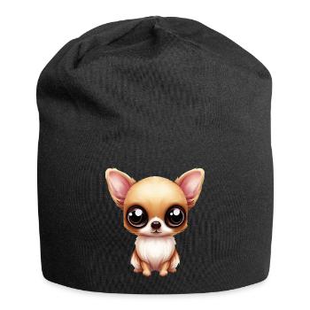 Chihuahua Cuddles - Jersey Beanie - black - Front