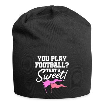 You play football? That's sweet - Jersey-Beanie - Schwarz - Vorne