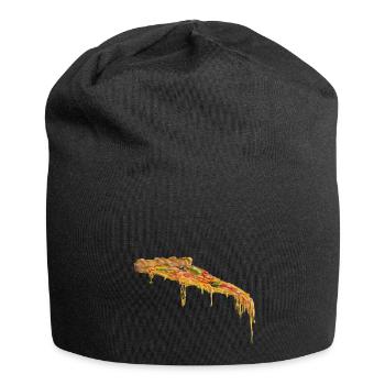 Tranche de pizza au fromage et braise - Bonnet en jersey - noir - Devant