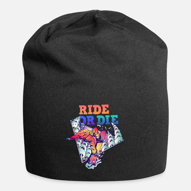 Snowboarder Ride or Die - Jersey-Beanie - Schwarz