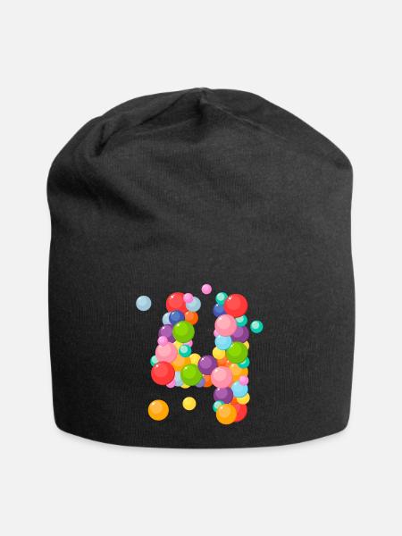 4 Jahre, 4 Jahre, Ich bin 4 Jahre alt, Geburtstag 4 Jahre - Jersey-Beanie - Schwarz