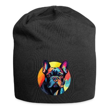 French Bulldog portrait pop art style - Jersey Beanie - black - Front