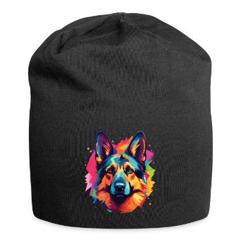 German Shepherd breed dog pop art style - Jersey Beanie - black - Front