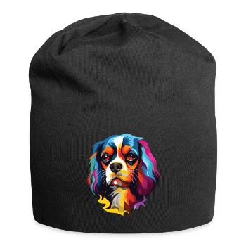 Dog cavalier king charles Spaniel pop art - Jersey Beanie - black - Front