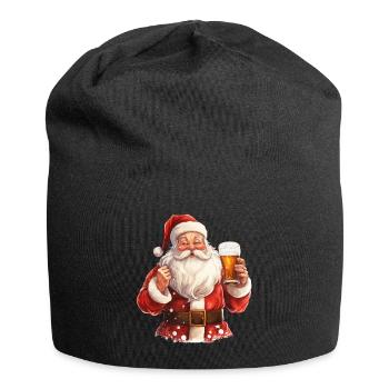 Weihnachtsmann Bier Weihnachten Prost Lustig Humor - Jersey-Beanie - Schwarz - Vorne
