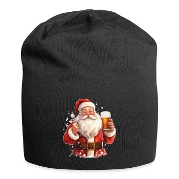 Weihnachtsmann Bier Weihnachten Prost Lustig Humor - Jersey-Beanie - Schwarz - Vorne