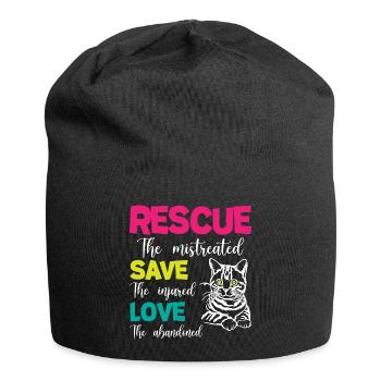 Sauver sauver les chats d’amour - Bonnet en jersey - noir - Devant
