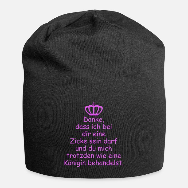 Königin | lustige Sprüche, Sarkasmus - Jersey-Beanie - Schwarz