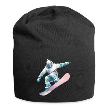 Snowboarder mit Pastellfarben - Jersey-Beanie - Schwarz - Vorne