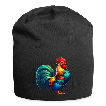 Belle image de coq - Bonnet en jersey - noir - Devant