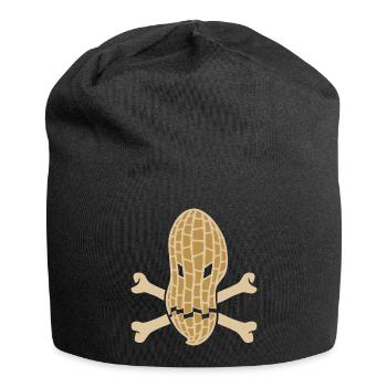 Erdnuss Allergie - Allergisch gegen Erdnüsse - Jersey-Beanie - Schwarz - Vorne