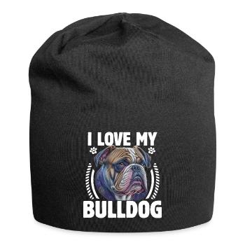 J’aime mon bouledogue anglais - Bonnet en jersey - noir - Devant