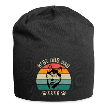 Chien Husky Chien Papa Fête des Pères Rétro Anniversaire - Bonnet en jersey - noir - Devant
