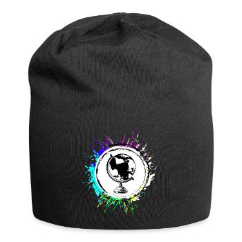 Globe symbol travel - Jersey Beanie - black - Front